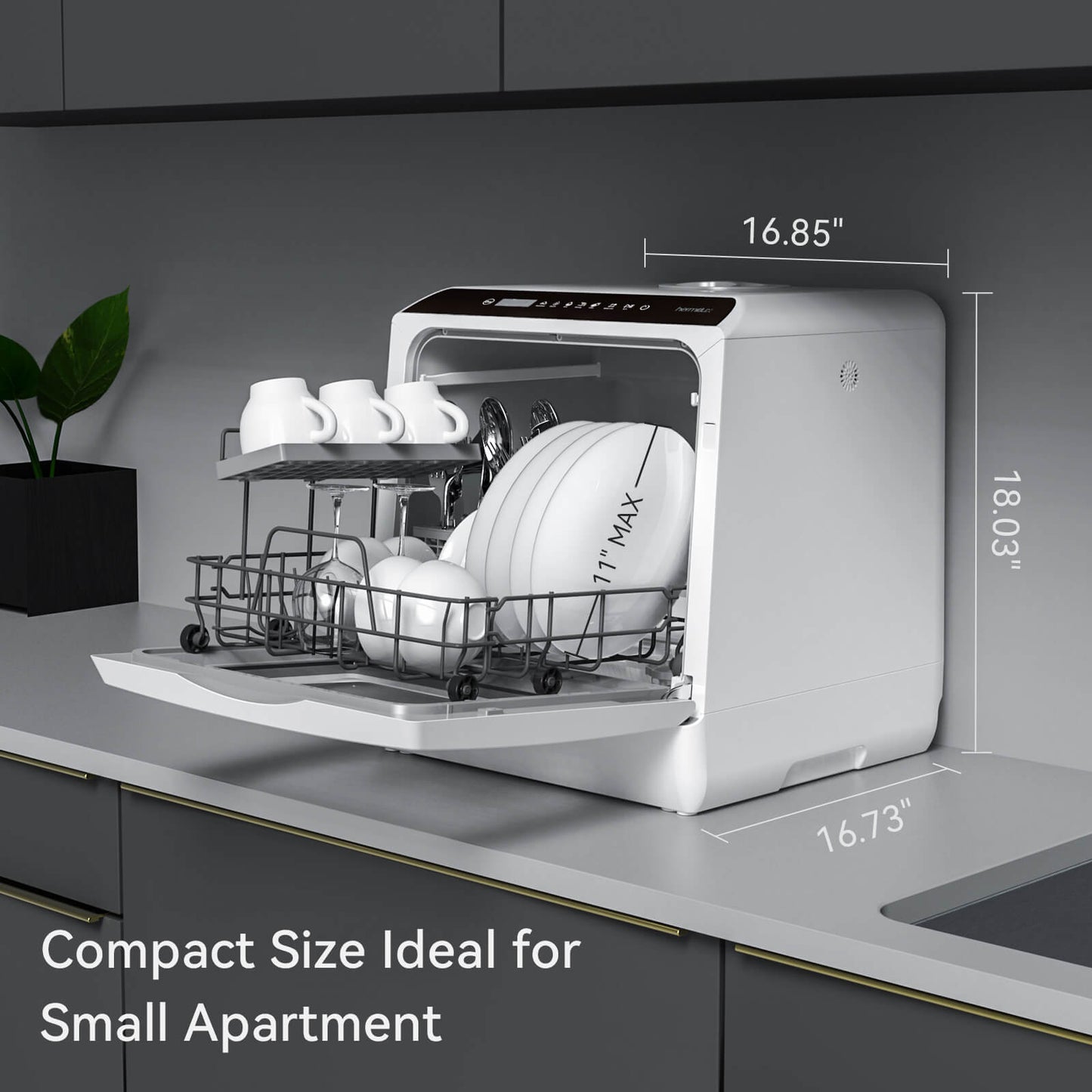hermitlux Countertop Dishwasher HMX-DW03 950W