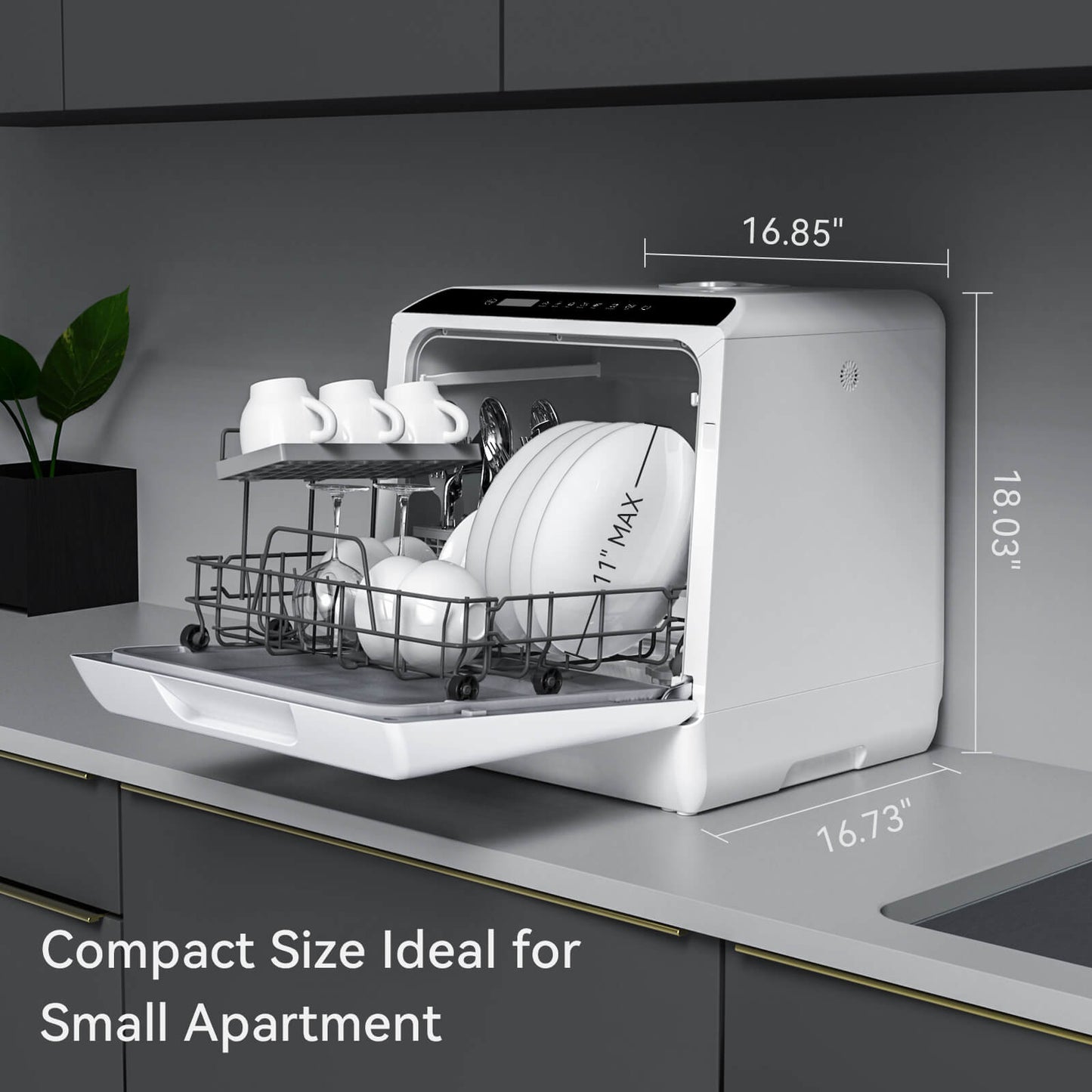 hermitlux Countertop Dishwasher HMX-DW04 950W