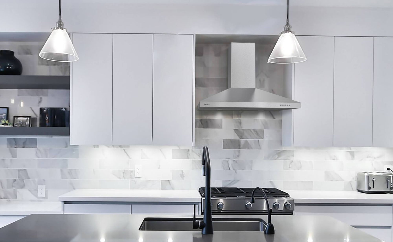 wall mount range hood to capture all the smoke and odors