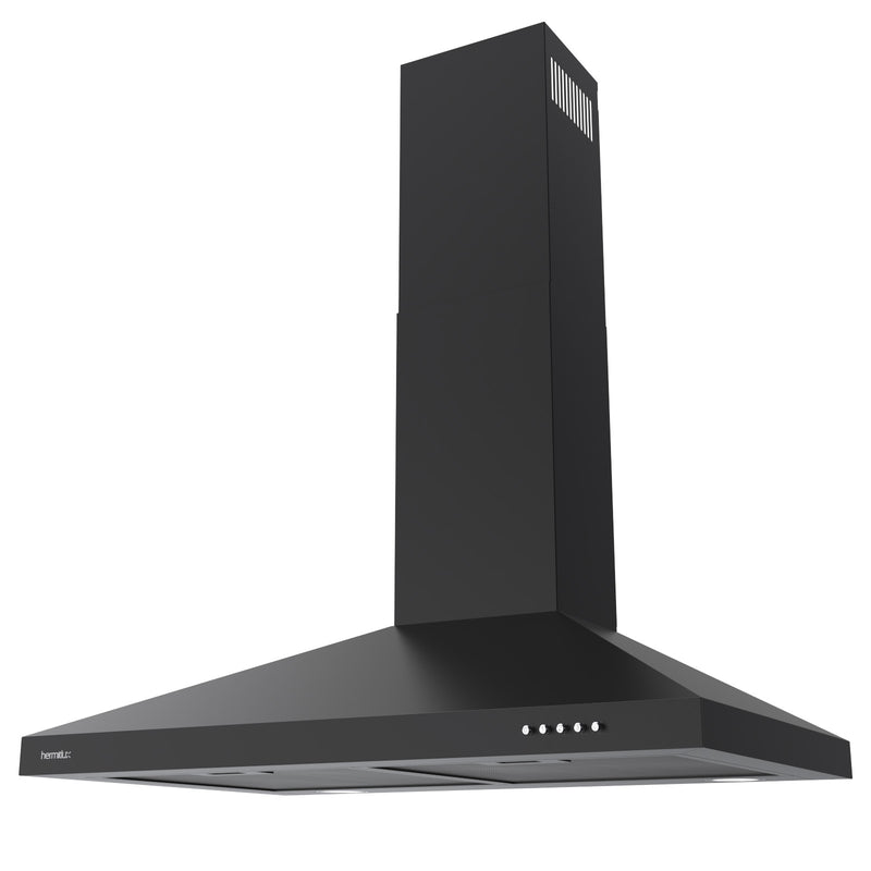 Hermitlux 30 inch Wall Mount Vent Hood for Kitchen with Charcoal Filter, 193 W