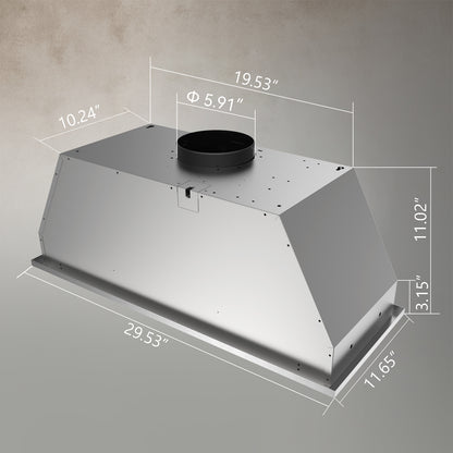 hermitlux Insert Range Hood HMX-USB13G70-AC 193W