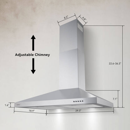 hermitlux Wall Mounted Range Hood HMX-USD24Y75AC 85W
