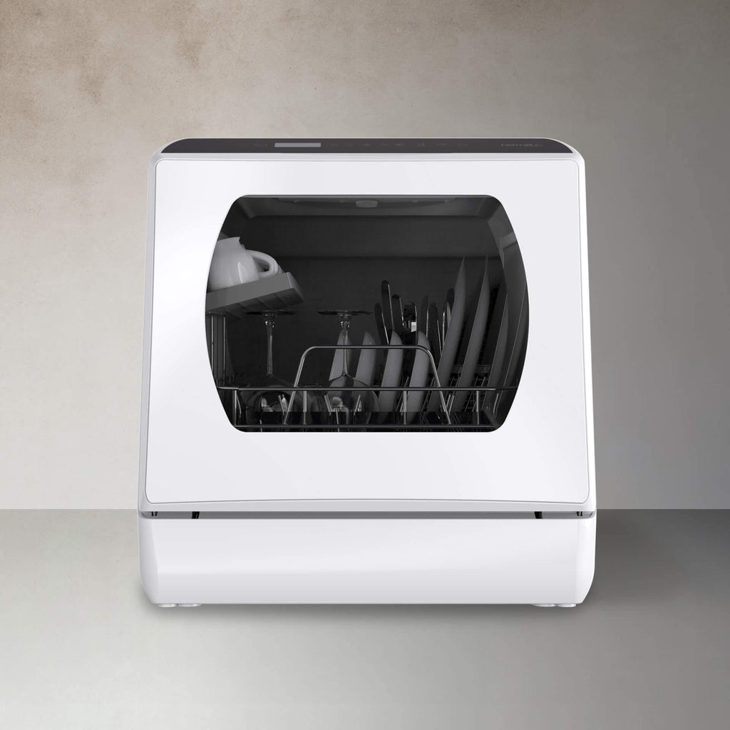 countertop dishwasher, portable dishwasher with water tank, 5 wash  programs, leak-proof and can also be connected to the tap. Fo