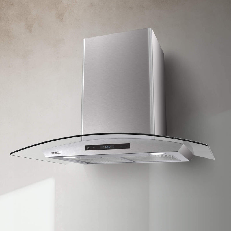 Hermitlux Wall Mounted Range Hood HMX-USG18G75CC 200W - hermitluxusa